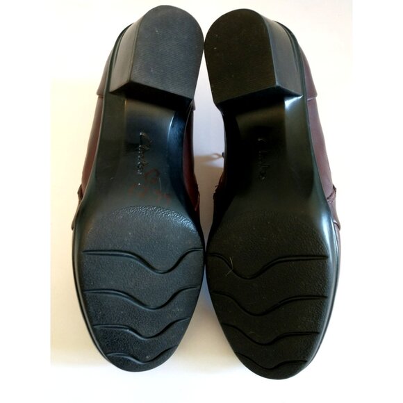 Clarks Emslie Guide Women's Ankle Bootie Shoe Leather Zip Red Brown - 8.5M - Picture 7 of 9